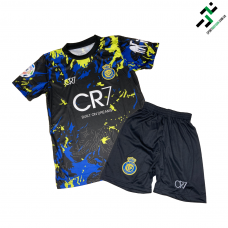 Футбольна форма дитяча GR7  клуб AL Nassr Ronaldo 7 чорна-синя-лимон