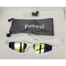 Окуляри для плавання Focevi Білі + беруші, затискач для носа