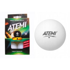Мячики для настільного тенісу ATEMI 1*(6шт, білі)