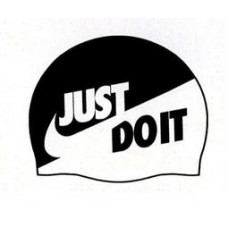 Шапочка для плавання Nike Just do It (Біло/Чорна)