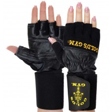 Рукавички для фітнесу та важкої атлетики шкіряні GOLDS GYM BC-3603 