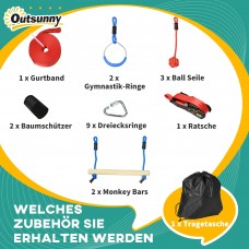 Набір для скелелазіння Outsunny Ninja, слеклайн, 30 предметів, 10 м мотузки, для дітей 3-6 років