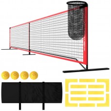 Набір для піклболу SPORTNOW з сіткою, підставкою, м'ячами, сталевий, пластиковий, червоний