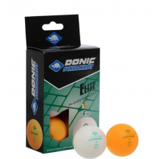М'ячіики для настільного тенісу Donic Elite 1звезда 40+ plastic white 6 шт white+orange 608511