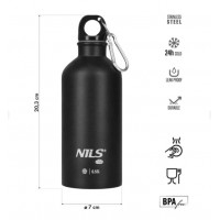 Пляшка для води Nils NC3801 550 мл нержавіюча сталь