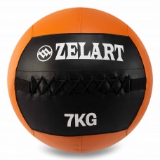 М'яч набивний медичний для кросфіту WALL BALL Zelart FI-5168-7 Чорний-помаранчевий М'яч набивний медичний для кросфіту WALL BALL Zelart FI-5168-7 Чорний-помаранчевий